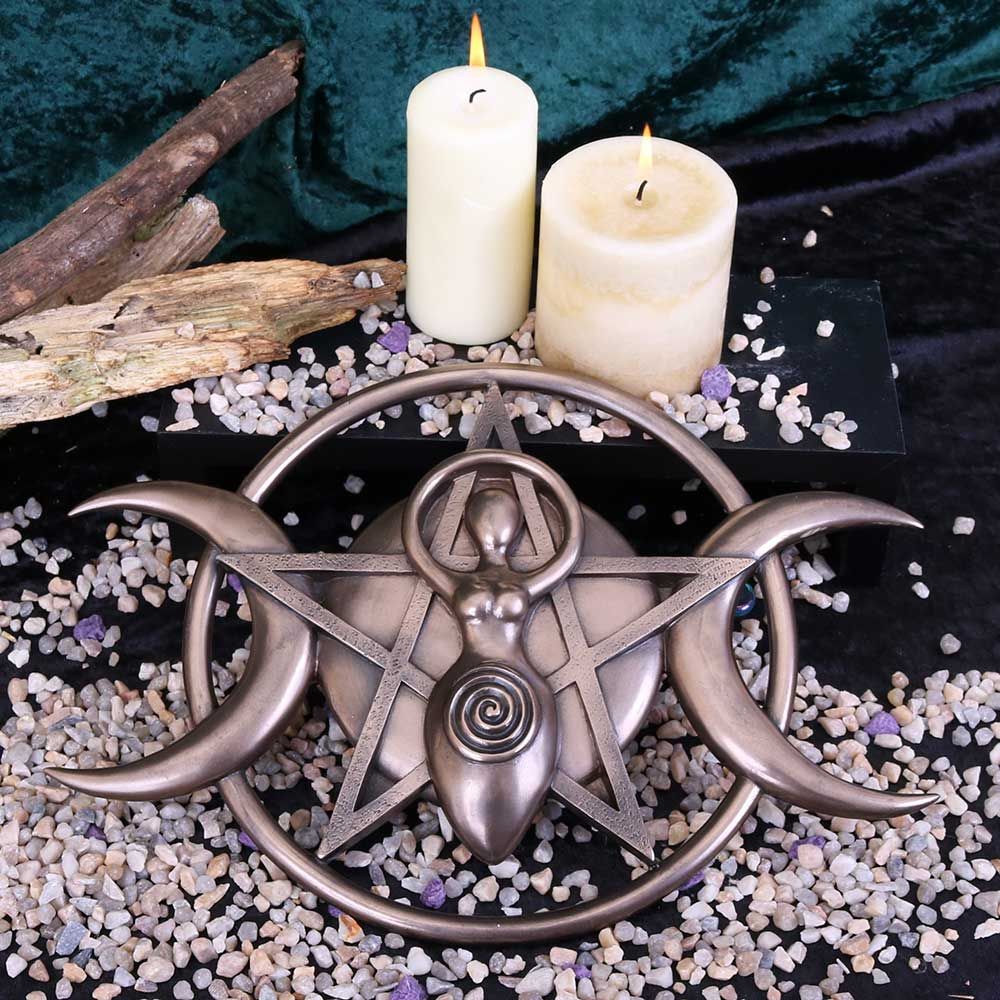 Triple Moon Goddess Plaque 30cm 3 Triple Moon Goddess Plaque 30cm