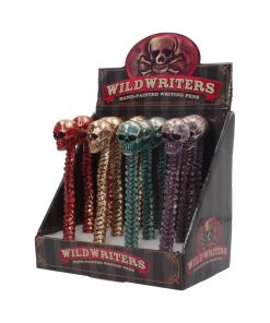 Wild Writer Skull Pens 16cm (Display of 12)