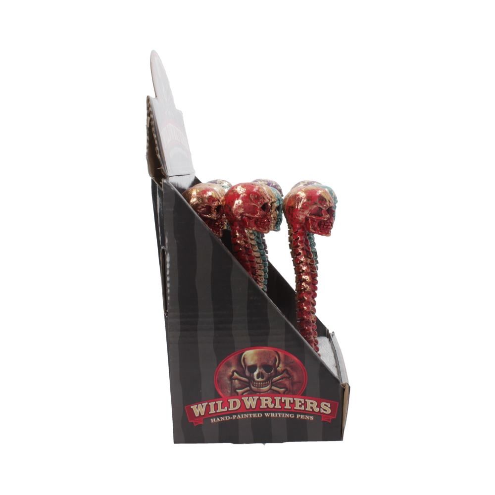 Wild Writer Skull Pens 16cm (Display of 12) 6 Wild Writer Skull Pens 16cm (Display of 12)
