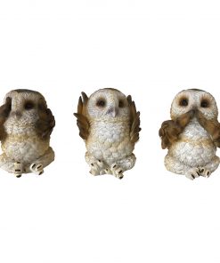 Three Wise Brown Owls 7.5cm